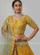 Silk Choli Suit In Mustard Yellow